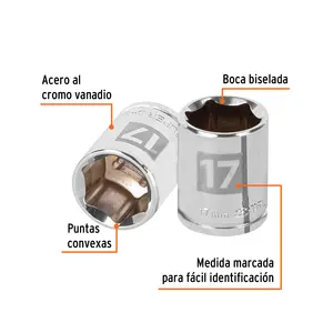 BOX 6 Douille 17 mm, 6 points, entraînement 3/8 po, TRUPER - Product Image 2