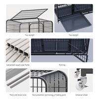 Cage à chien empilable en fil métallique avec cadre en acier inoxydable, design moderne, facile à nettoyer, pliable, pour la vente en gros et l'usage quotidien