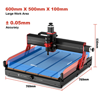 Fresadora CNC de 3 Ejes 6050 con Motor de Husillo de 500W, Control NC Studio, Guía Lineal, para Perforación y Fresado de Aluminio y Madera