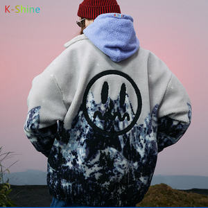 Petit diable Grimace veste agneau montagne imprimé veste hiver pour hommes et femmes grande taille fourrure d'agneau - Product Image 5