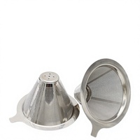 Filtre à café en acier inoxydable réutilisable, filtre à café manuel en maille avec support