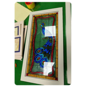 Цветное стекло с павлиньим дизайном, оптовая продажа, цветное стекло с текстурой, многоцветное стекло для украшения отеля - Product Image 3