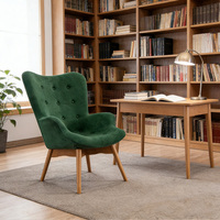 Fauteuil d'intérieur rembourré en tissu, style nordique, fauteuil de repos, fauteuil individuel, chaise longue avec repose-pieds