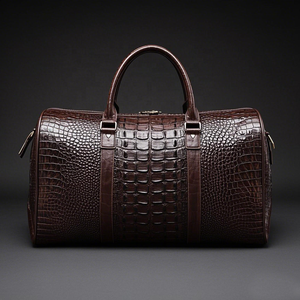 निर्माता कस्टम लक्जरी मगरमच्छ पैटर्न प्रीमियम वास्तविक काउहिट्स चमड़े की यात्रा डफ़ल डफ़ल सप्ताहांत रात बैग - Product Image 5