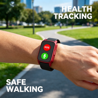 Bracelet intelligent de suivi pour personnes âgées, alarme d'urgence SOS, détection de chute, surveillance du sommeil, fréquence cardiaque, tension artérielle, montre senior étanche