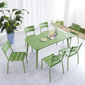 Juego de comedor impermeable de aluminio para exteriores, Set de salón de jardín para Patio, Hotel, diseño europeo - Product Image 1