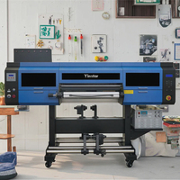 Imprimante DTF numérique UV 2-en-1 Yinstar 24 pouces, nouvelle machine d'impression d'étiquettes en feuille d'or format A4 A3 avec trois têtes d'impression