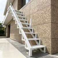 Échelle murale pliable à fixation latérale en alliage d'aluminium pour mezzanine de maison moderne