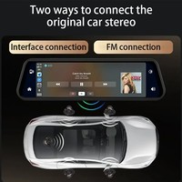 Kamera Dasbor Nirkabel 10" 4K Dual Dashcam Kaca Spion 4K dengan Fungsi CarPlay Android Auto Perekam Video dengan WIFI Touch