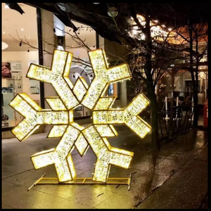 Guirlandes lumineuses de Noël extérieures, étanches IP65, motif flocon de neige LED, pour l'éclairage des fêtes - Product Image 5