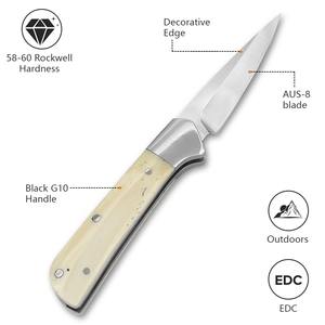 Sunbart CKB-A02B Cấp Công Nghiệp Aus-8 D2 Thép Không Gỉ Drop Point Gấp Lưỡi Pocket Dao Xương Xử Lý Ngoài Trời Survival - Product Image 6