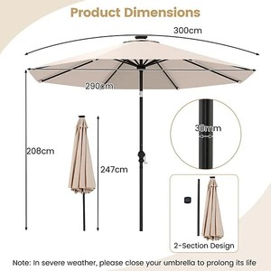 Factory Hot Sale Waterproof Aluminum Large Modern Outdoor Furniture Luxury Manual <strong>Patio</strong> <strong>Umbrella</strong> Parasol Steel <strong>Base</strong> for Hotel - Product Image 6