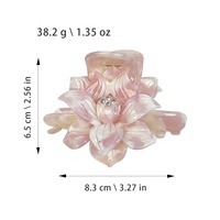 Pince à cheveux artisanale de luxe en acétate avec diamants, élégante et raffinée, pince requin haut de gamme pour chignons féminins, accessoire capillaire