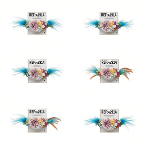 Cintura con Fiore di Nastro e Piume su Entrambi i Lati, 4 Cm, Accessorio da Vita per Donna - Product Image 1