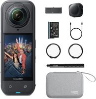 Caméra d'action 360° Insta360 X5 8K CCD, étanche jusqu'à 10 m, grand angle 166°, vision nocturne, zoom optique 10x-20x, écran LCD 4,0 pouces