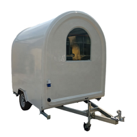 Mini remorque alimentaire mobile ronde blanche personnalisable équipement de cuisine complet pour hamburgers hot dogs café rue restaurant