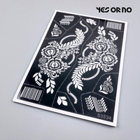 En gros transfrontalier bricolage Art corporel temporaire visage dentelle autocollant conception étanche papier blanc dos main tatouage modèle
