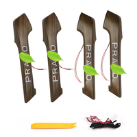 Lumières d'ambiance décoratives pour l'intérieur de la voiture en plastique ABS acajou, bois de pêche, panneau de poignée de porte, pour Prado FJ150