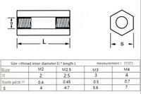 M2 M2.5 M3 M4 Goujon Hexagonal Plastique Noir et Blanc Colonne d'isolement Nylon PCB Hex Femelle à Femelle Entretoise