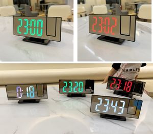 Réveil intelligent multifonctionnel avec projection et miroir, grand écran lumineux pour chambre à coucher, vente en gros - Product Image 6