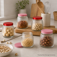 Pot de conservation carré en verre borosilicate avec couvercle en bambou, récipient alimentaire hermétique pour garde-manger, céréales, pâtes, noix, thé