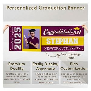 Bannière en vinyle personnalisée pour la remise des diplômes 2025, impression sur mesure aux couleurs de l'école, panneaux de jardin avec photo, cadeaux de remise des diplômes - Product Image 5