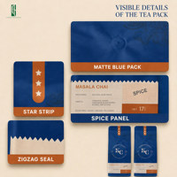 Sachet d'emballage de thé à fond carré imprimé sur mesure avec valve de décompression 12oz 1lb, pochette thermoscellable anti-humidité pour marque de thé et aliments