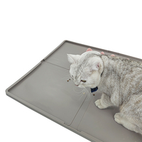 Tapete para Comida de Mascotas de PVC, Diseño Simple y Lindo, Personalizable, Antiderrames, Antideslizante, Fácil de Limpiar, Ecológico y Reutilizable, para Perros y Gatos