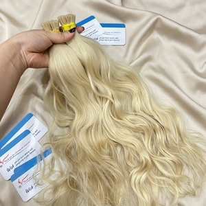 Extensions de cheveux naturels ondulés 100% cheveux humains, couleur blonde, 8-36 pouces, fournisseur en gros - Product Image 1