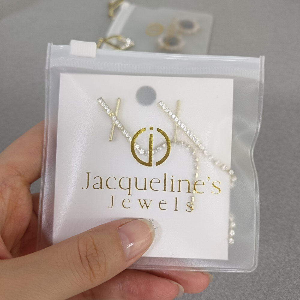 Custom Small Recyclable Plastic Clear Pvc Zipper Bag For Cosmetic Jewelry Ring Packaging Ziplock Pouch