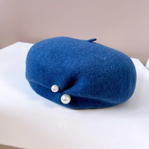 Béret en Laine pour Femme – Chaud, Style Français et Japonais, Boucle Perle Artistique, Tendance, Chapeau de Peintre Décontracté pour Automne Hiver - Product Image 5