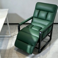 Chaise de bureau inclinable avec dossier, accoudoirs et repose-pieds, chaise longue confortable à double usage pour les longues sessions assises