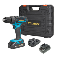 Juego de Taladro Percutor Inalámbrico de 21V con Batería de Litio, Kit de Herramientas Eléctricas para el Hogar y Taller