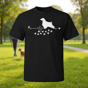 English Cocker Spaniel Heartbeat EKG Camiseta para amantes de los perros, color negro, para adultos, unisex - Product Image 3
