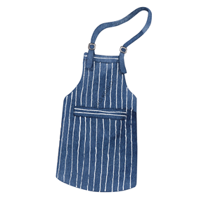 Delantal de Mezclilla a Rayas con Bolsillo, Hecho a Medida, Uniforme para Cocina, Cafetería, Restaurante, Servicio - Product Image 1
