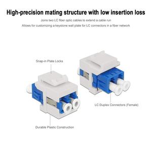 Acoplador de Fibra Óptica LC/UPC Keystone Jack Modular para Paneles de Conexión y Placas de Pared, Adaptador de Cable de Fibra Óptica LC Dúplex Monomodo - Product Image 2