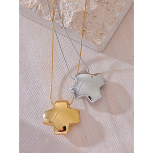 JINYOU3098 acciaio inossidabile <span class=keywords><strong>316L</strong></span> grossa collana a croce spessa ciondolo in metallo liscio lucido colletto impermeabile - Product Image 6