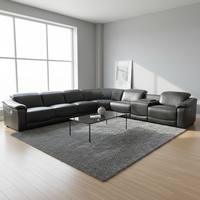 Juego de Sofás Reclinables de Cuero de Primera Calidad, 6 Plazas, Muebles para Sala de Estar