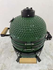 Rôtisserie moderne en porcelaine sans fumée de 13 pouces Kamado BBQ Grill intérieur/extérieur Charcoal Chariot pliant Camping Cuisine - Product Image 3