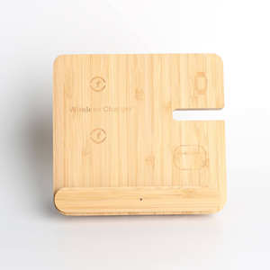 <span class=keywords><strong>Chargeur</strong></span> sans fil en bambou 3-en-1 avec LOGO personnalisé pour iPhone 16 15 <span class=keywords><strong>Pro</strong></span> Max IWatch <span class=keywords><strong>AirPods</strong></span> 15W Charge rapide sans fil PD pour ordinateur portable - Product Image 1