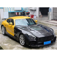 Nouveau Kit Carrosserie Sport en Fibre de Carbone 2015-2023 pour Modification Automobile, avec Phares Antibrouillard, Jupes Latérales Avant/Arrière, Calandre et Ailes, à Fixation par Vis, pour Benz AMG GT
