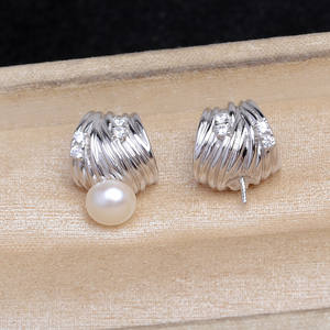 Boucles d'oreilles en argent S925 Baotou JG5957, accessoires de bricolage, bijoux en perles, 15-16 mm, boucles d'oreilles en forme de chapeau cache-cernes - Product Image 3