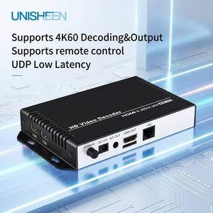 ตัวถอดรหัสวิดีโอฮาร์ดแวร์ UNISHEEN JM2650 4K H.265 RTSP RTMP UDP เป็น HDMI CVBS พร้อมรีโมทคอนโทรลสำหรับเครื่องเล่นสื่อสด - Product Image 1