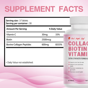 Compresse di Collagene, Biotina e Vitamina C per il Supporto di Pelle, <span class=keywords><strong>Capelli</strong></span> e Unghie |   Integratore Alimentare per la Salute di Donne, Uomini e Adulti - Product Image 3
