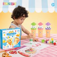 Superdots Nouveaux marqueurs à points pour enfants, 6 couleurs lavables en forme de points adorables, marqueurs Bingo pour livre d'activités de dessin à points offert