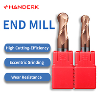 HANDERK haute alimentation 2 flûte boule nez fin fraise ensemble TiSIN enduit HRC55 Ballnose fraise pour CNC