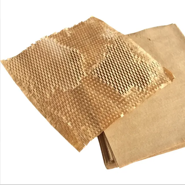 Geri dönüşümlü petek ambalaj kağıdı beyaz petek yastık kağıt rulosu kahverengi petek Kraft kağıt