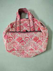 Premium Handmade Luxury Weekender for Cotton Block Print Quilted <b>Duffle</b> <b>Bag</b> <b>Large</b> Capacity Durable Sport Travel Gym Yoga - Product Image 6