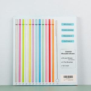 Thiết kế nhựa uống ống hút Set, tái sử dụng 12 inch <span class=keywords><strong>PP</strong></span> cứng ống hút, thiết kế ống hút cho Mug - Product Image 2