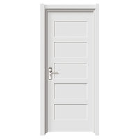 Porte coulissante moderne en bois massif et MDF, style Shaker, à persiennes latérales, apprêt blanc, surface finie, isolation phonique, acier inoxydable